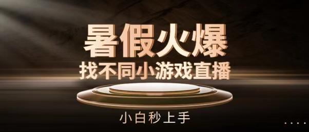 暑假火爆找不同小游戏直播间，小白秒上手【揭秘】-桀创项目掘金社