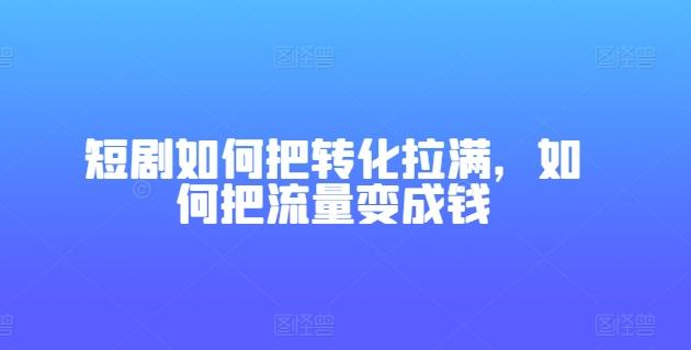 短剧如何把转化拉满，如何把流量变成钱-桀创项目掘金社