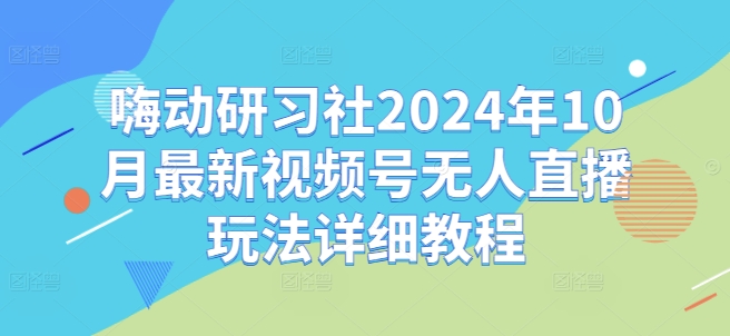 嗨动研习社2024年10月最新视频号无人直播玩法详细教程-桀创项目掘金社