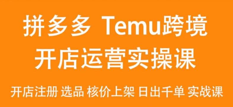 2024Temu最新玩法，Temu跨境开店运营实操课，开店注册/选品/核价上架/日出千单实战课-桀创项目掘金社