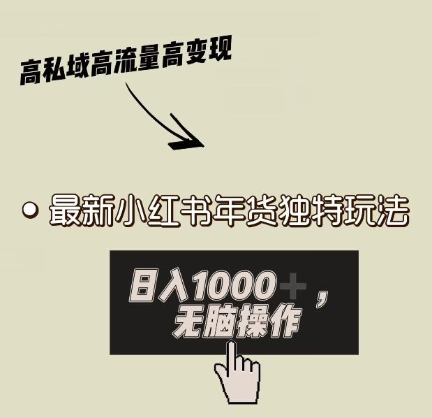 小红书年货独特玩法，高私域高流量高变现，日入1000+小白易上手-桀创项目掘金社