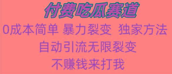 吃瓜付费赛道，暴力无限裂变，0成本，实测日入700+！！！-桀创项目掘金社