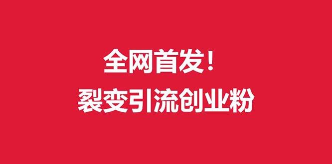 (全网首发)外面收费几千的裂变引流高质量创业粉-桀创项目掘金社