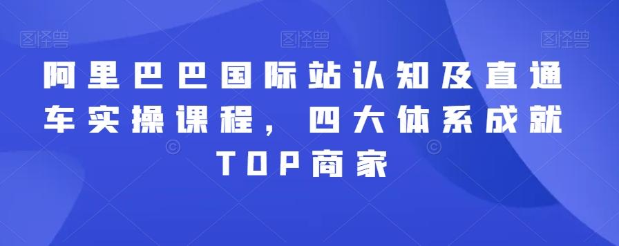 阿里巴巴国际站认知及直通车实操课程，四大体系成就TOP商家-桀创项目掘金社