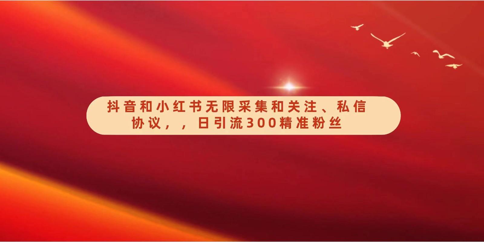 抖音和小红书无限采集和关注、私信协议，日引流300精准粉-桀创项目掘金社