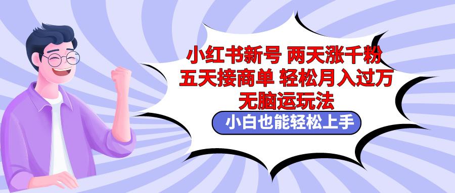 小红书新号两天涨千粉五天接商单轻松月入过万 无脑搬运玩法 小白也能轻…-桀创项目掘金社