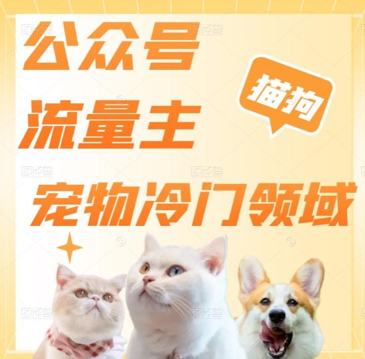 公众号流量主，萌宠冷门领域，单日收益2000+，简单暴力掘金，矩阵操作，无限放大收益！-桀创项目掘金社