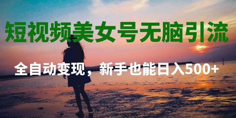 短视频美女号无脑引流，全自动变现，新手也能日入500+-桀创项目掘金社