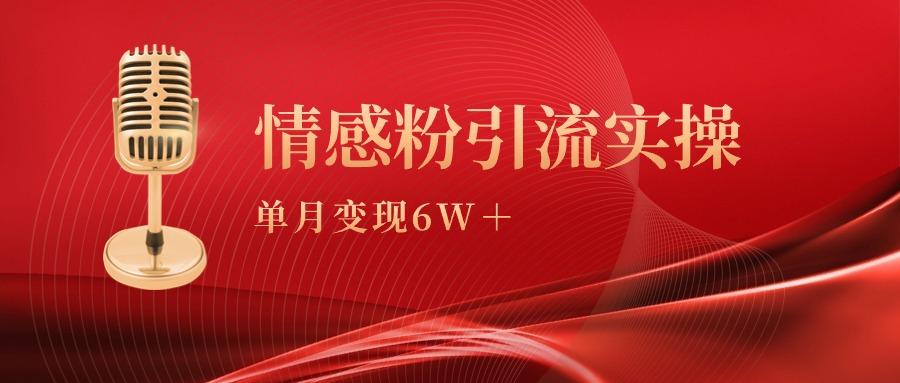 (9473期)单月变现6w+，情感粉引流变现实操课-桀创项目掘金社