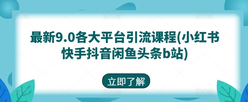 最新9.0各大平台引流课程(小红书快手抖音闲鱼头条b站)-桀创项目掘金社