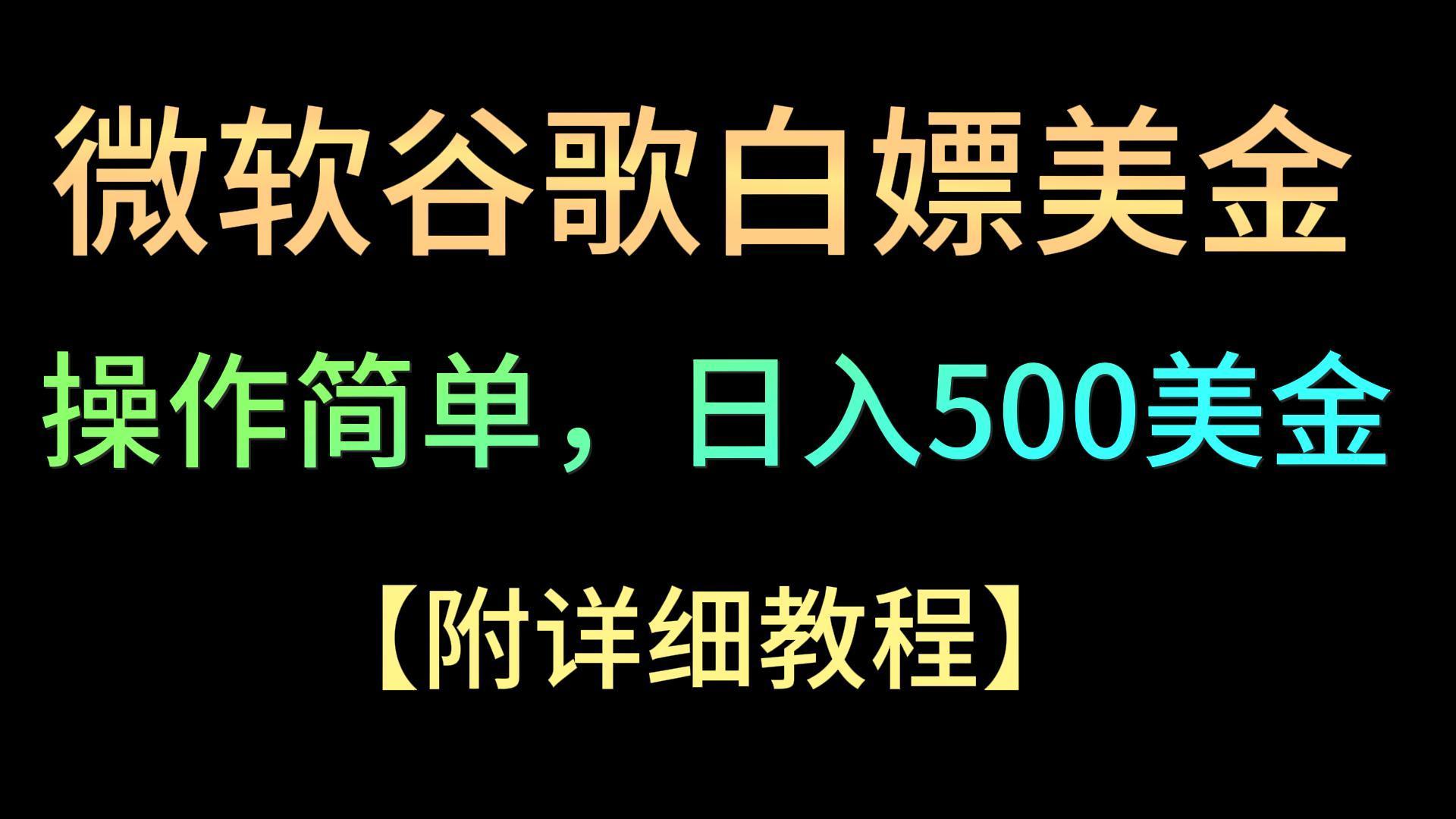 微软谷歌项目3.0，轻松日赚500+美金，操作简单，小白也可轻松入手！-桀创项目掘金社