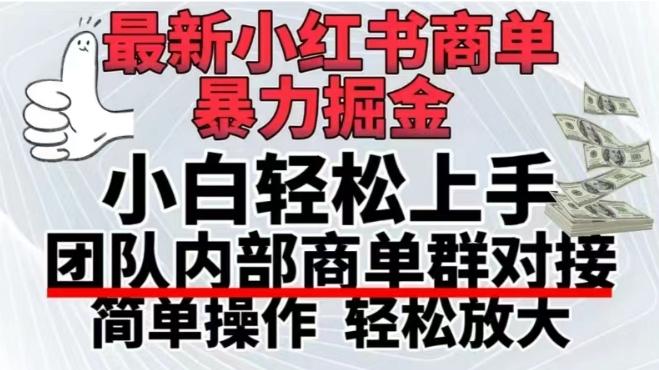 最新小红书商单，暴力掘金，单月稳定变现3W+-桀创项目掘金社