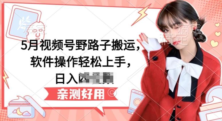 5月视频号野路子搬运，软件操作轻松上手，日入三位数【揭秘】-桀创项目掘金社