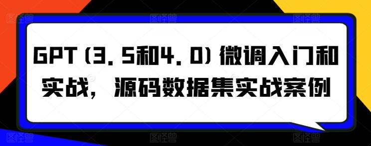 GPT(3.5和4.0)微调入门和实战，源码数据集实战案例-桀创项目掘金社
