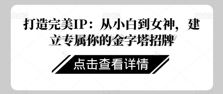 打造完美IP：从小白到女神，建立专属你的金字塔招牌-桀创项目掘金社