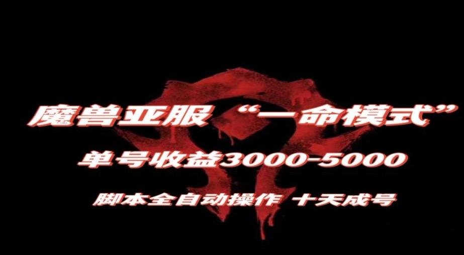 魔兽亚服一命模式，10天成号-单号3千-5千，脚本全自动操作，保姆级教学【揭秘】-桀创项目掘金社