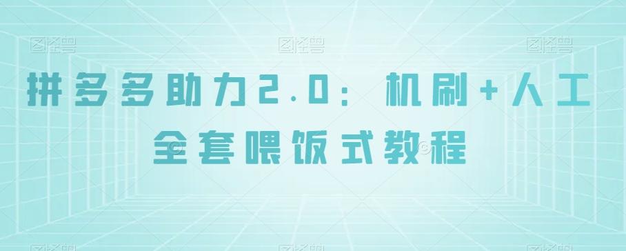 拼多多助力2.0：机刷+人工全套喂饭式教程【揭秘】-桀创项目掘金社