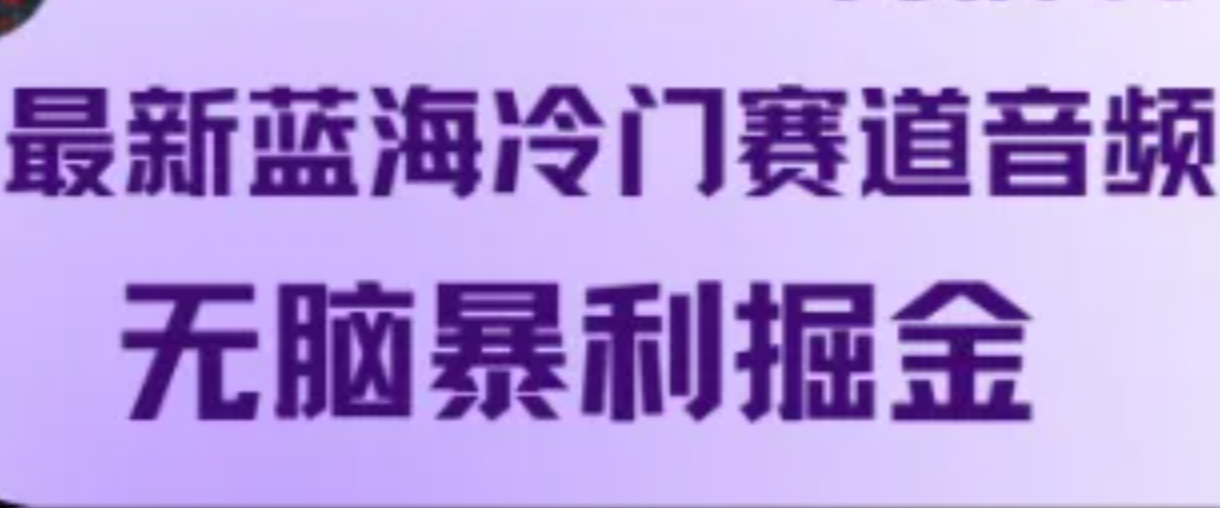 最新蓝海冷门赛道音频，无脑暴利掘金-桀创项目掘金社