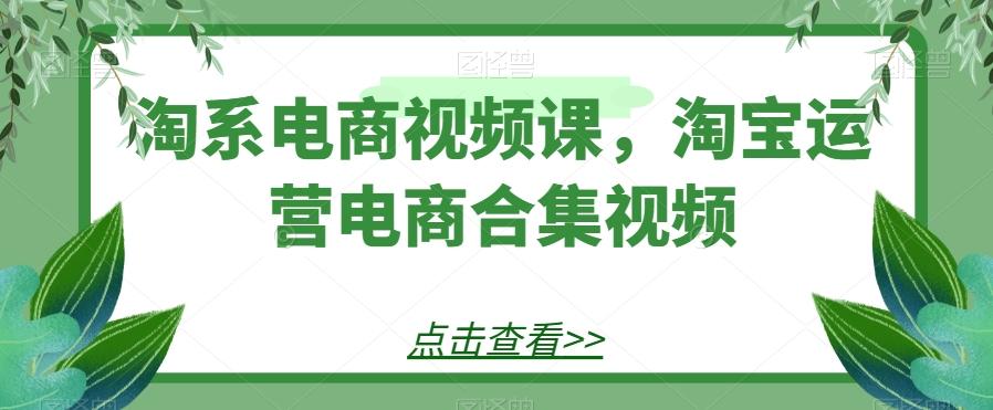 淘系电商视频课，淘宝运营电商合集视频-桀创项目掘金社
