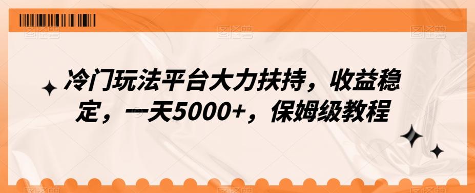 冷门玩法平台大力扶持，收益稳定，一天5000+，保姆级教程（附抖音7天起号法）-桀创项目掘金社