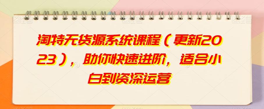 淘特无货源系统课程（更新2023），助你快速进阶，适合小白到资深运营-桀创项目掘金社