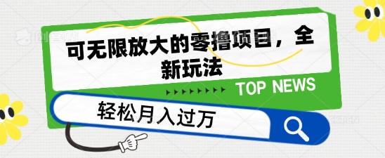 可无限放大的零撸项目，全新玩法，一天单机撸个50+没问题【揭秘】-桀创项目掘金社