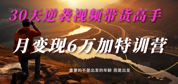 30天逆袭视频带货高手，单月变现6万加特训营-麦子甜-桀创项目掘金社
