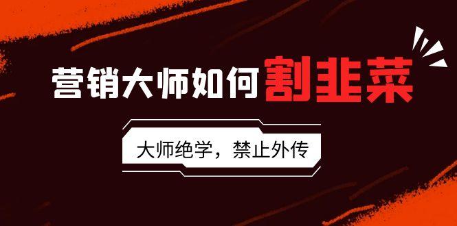 营销大师如何割韭菜：流量大师/讲故事大师/话术大师/卖货大师/成交大师/…-桀创项目掘金社