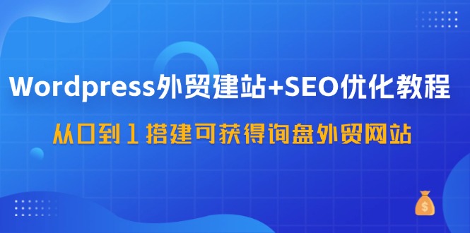 WordPress外贸建站+SEO优化教程，从0到1搭建可获得询盘外贸网站(57节课)-桀创项目掘金社