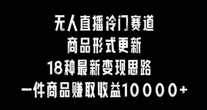 无人直播冷门赛道，商品形式更新，18种变现思路，一件商品赚取收益10000+【揭秘】-桀创项目掘金社