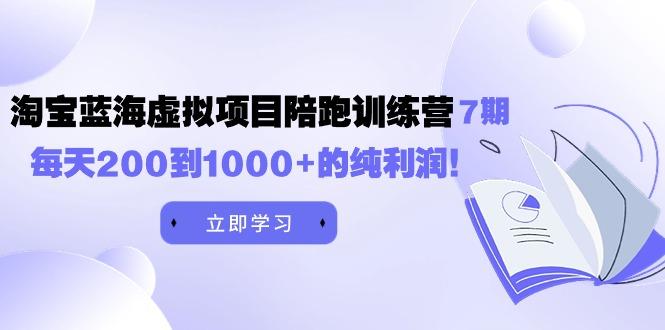 (9541期)黄岛主《淘宝蓝海虚拟项目陪跑训练营7期》每天200到1000+的纯利润-桀创项目掘金社