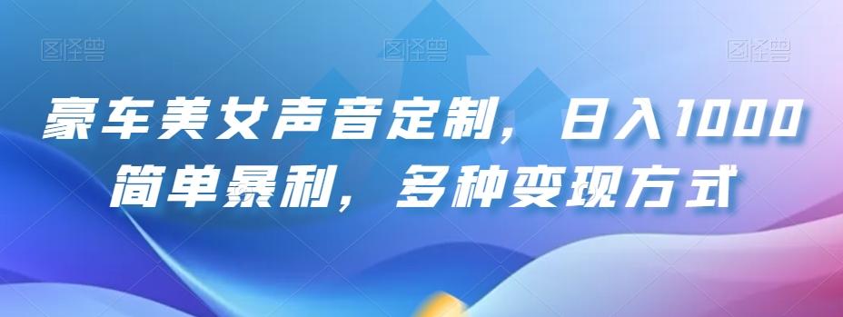 豪车美女声音定制，日入1000简单暴利，多种变现方式-桀创项目掘金社