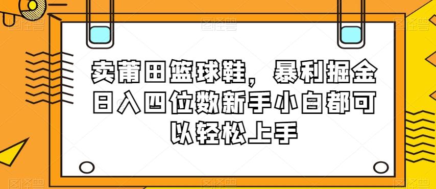 卖莆田篮球鞋，暴利掘金日入四位数新手小白都可以轻松上手【揭秘】-桀创项目掘金社