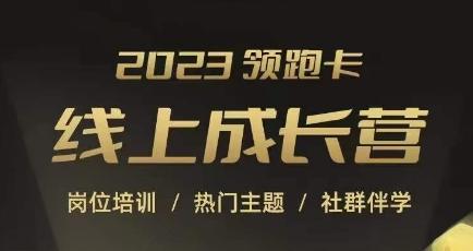 2023领跑卡线上成长营，淘宝运营各岗位培训，直通车、万相台、引力魔方、引流等，帮助突破成长瓶颈-桀创项目掘金社