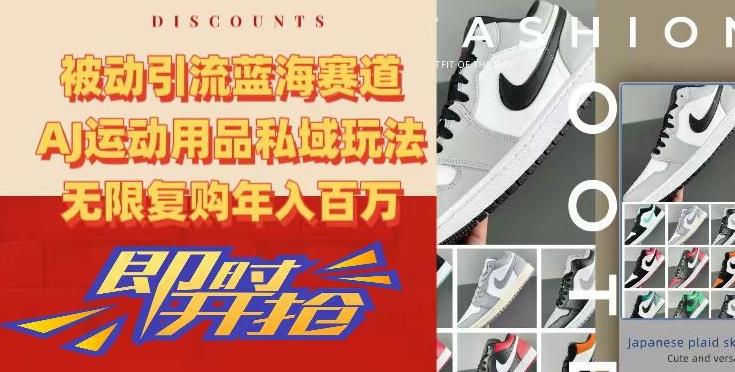 被动引流蓝海赛道，AJ运动用品私域玩法，无限复购年入百万【揭秘】-桀创项目掘金社