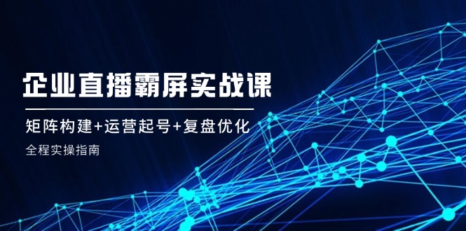 企业直播霸屏实战课：矩阵构建+运营起号+复盘优化，全程实操指南-桀创项目掘金社
