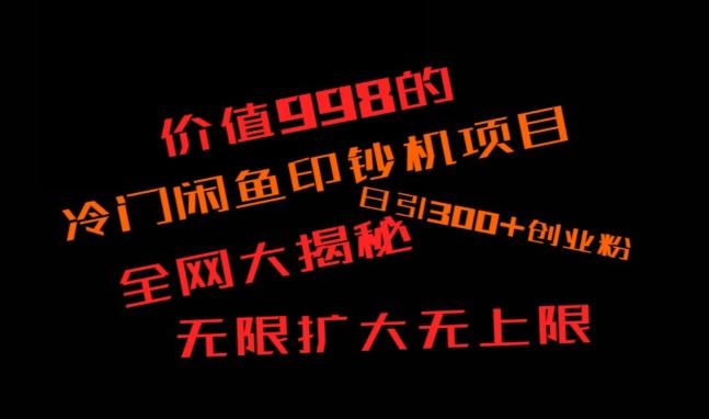 闲鱼流量印钞机项目大揭秘，日引300+创业粉，保姆级实操教程-桀创项目掘金社