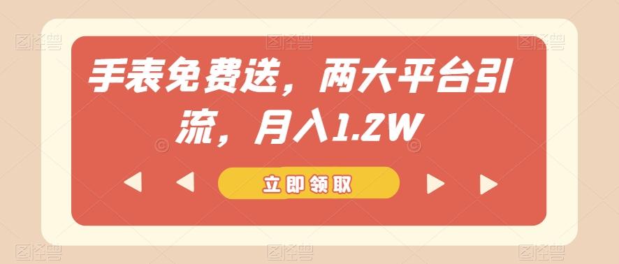 手表免费送，两大平台引流，月入1.2W【揭秘】-桀创项目掘金社
