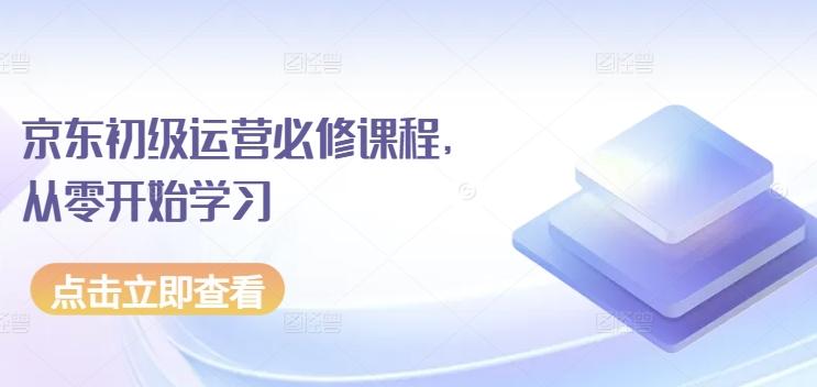 京东初级运营必修课程，从零开始学习-桀创项目掘金社