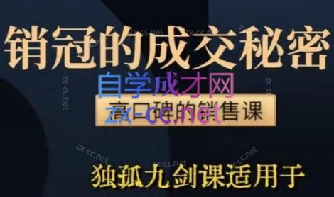 李老师·实战派销售视频课|孤独九剑-桀创项目掘金社