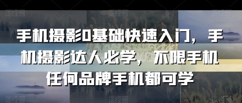 手机摄影0基础快速入门，手机摄影达人必学，不限手机任何品牌手机都可学-桀创项目掘金社