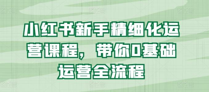 小红书新手精细化运营课程，带你0基础运营全流程-桀创项目掘金社