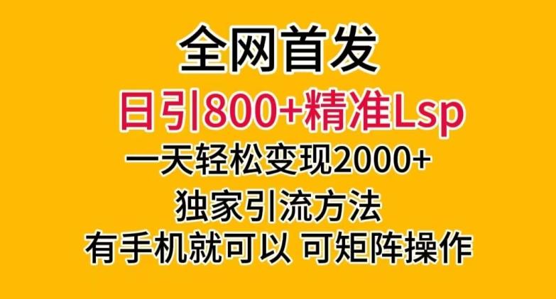 全网首发！日引800+精准老色批，一天变现2000+，独家引流方法，可矩阵操作【揭秘】-桀创项目掘金社