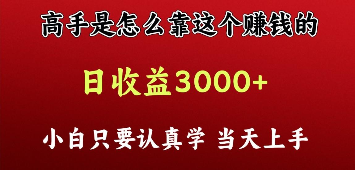 看高手是怎么赚钱的，一天收益至少3000+以上，小白当天上手-桀创项目掘金社