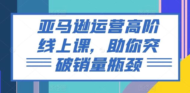 亚马逊运营高阶线上课，助你突破销量瓶颈-桀创项目掘金社
