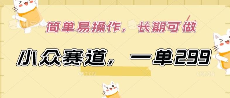 小众赛道，一单299.简单易操作，长期可做【揭秘】-桀创项目掘金社