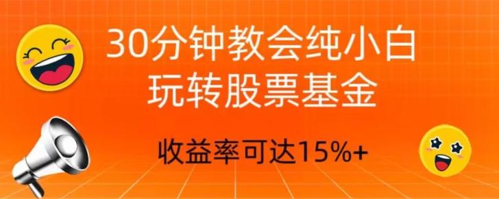 30分钟教会你玩转股票基金，只教好的筛选方法，不荐股-桀创项目掘金社