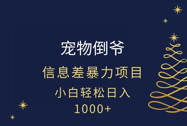 宠物倒爷，暴利的信息差项目，足不出户就有客户，年轻人都喜欢宠物！-桀创项目掘金社