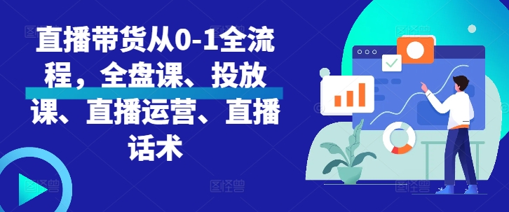直播带货从0-1全流程，全盘课、投放课、直播运营、直播话术-桀创项目掘金社
