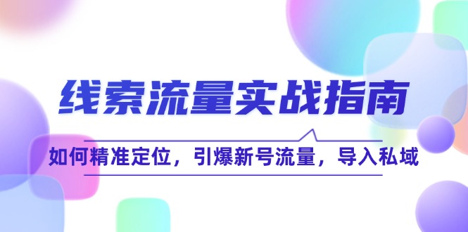 线 索 流 量-实战指南：如何精准定位，引爆新号流量，导入私域-桀创项目掘金社
